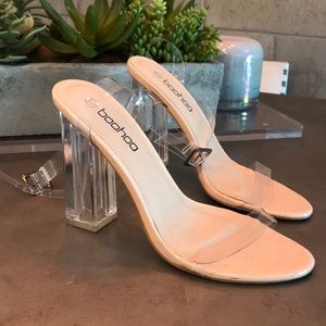 BOOHOO CLEAR HEELS